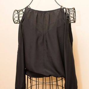 Black silk top
